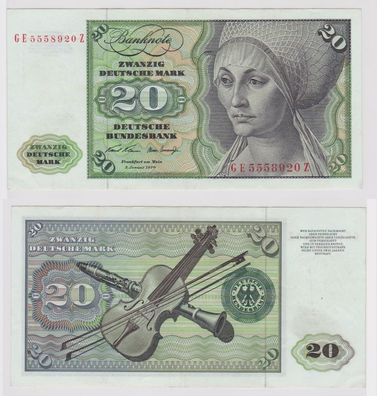 T147868 Banknote 20 DM Deutsche Mark Ro. 271b Schein 2. Jan. 1970 KN GE 5558920 Z