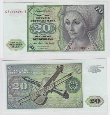 T147814 Banknote 20 DM Deutsche Mark Ro. 271b Schein 2. Jan. 1970 KN GE 5068987 B