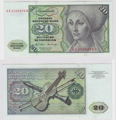T147937 Banknote 20 DM Deutsche Mark Ro. 271b Schein 2. Jan. 1970 KN GE 4198976 G