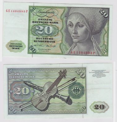 T147759 Banknote 20 DM Deutsche Mark Ro. 271b Schein 2. Jan. 1970 KN GE 1404893 P