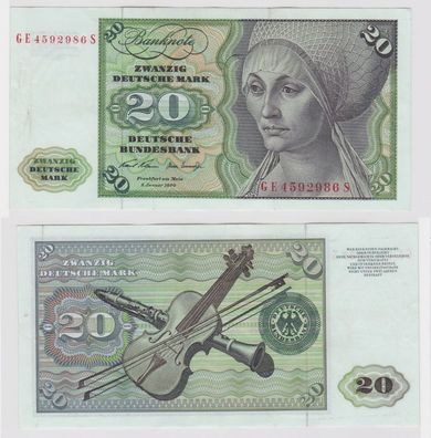 T147874 Banknote 20 DM Deutsche Mark Ro. 271b Schein 2. Jan. 1970 KN GE 4592986 S