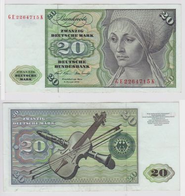 T148334 Banknote 20 DM Deutsche Mark Ro. 271b Schein 2. Jan. 1970 KN GE 2264715 K