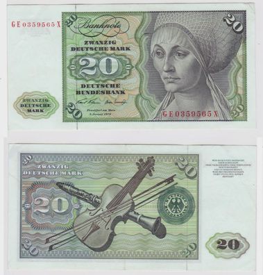T148352 Banknote 20 DM Deutsche Mark Ro. 271b Schein 2. Jan. 1970 KN GE 0359565 X