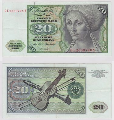 T148025 Banknote 20 DM Deutsche Mark Ro. 271b Schein 2. Jan. 1970 KN GE 2653798 N