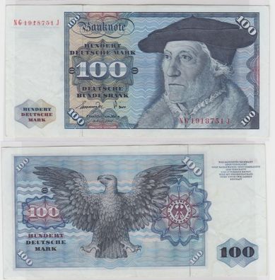 T146535 Banknote 100 DM Deutsche Mark Ro 278a Schein 1. Juni 1977 KN NG 1918751 J