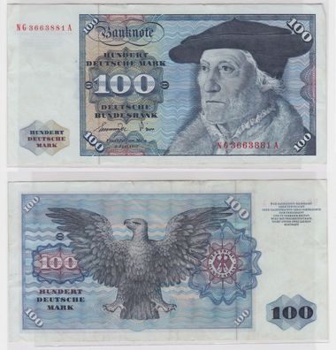 T146429 Banknote 100 DM Deutsche Mark Ro 278a Schein 1. Juni 1977 KN NG 3663881 A