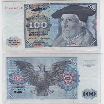 T147191 Banknote 100 DM Deutsche Mark Ro. 273b Schein 2. Jan 1970 KN NE 9923631 M