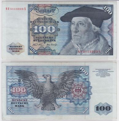 T147263 Banknote 100 DM Deutsche Mark Ro. 273b Schein 2. Jan 1970 KN NE 5113323 X