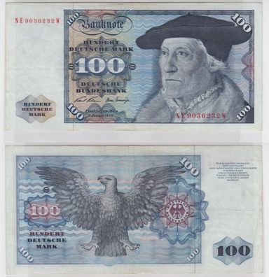 T147128 Banknote 100 DM Deutsche Mark Ro. 273b Schein 2. Jan 1970 KN NE 9036232 W