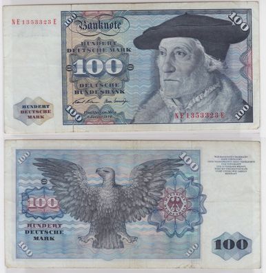 T146504 Banknote 100 DM Deutsche Mark Ro. 273b Schein 2. Jan 1970 KN NE 1353323 E