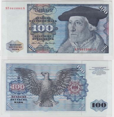 T147275 Banknote 100 DM Deutsche Mark Ro. 273b Schein 2. Jan 1970 KN NF 0418061 G