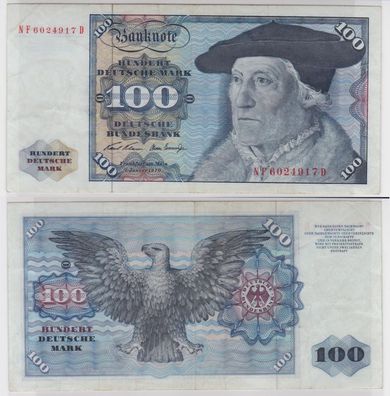 T146049 Banknote 100 DM Deutsche Mark Ro. 273b Schein 2. Jan 1970 KN NF 6024917 D