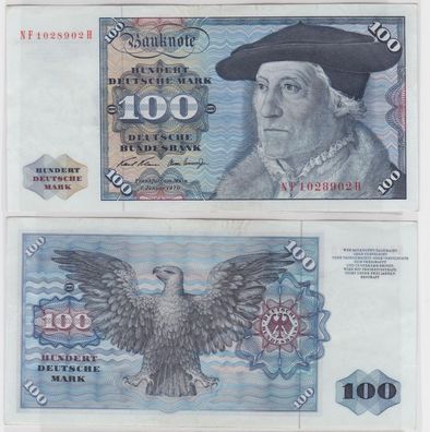 T146077 Banknote 100 DM Deutsche Mark Ro. 273b Schein 2. Jan 1970 KN NF 1028902 H