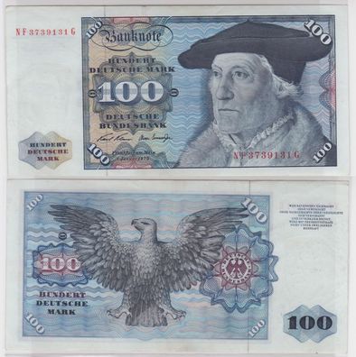 T146139 Banknote 100 DM Deutsche Mark Ro. 273b Schein 2. Jan 1970 KN NF 3739131 G