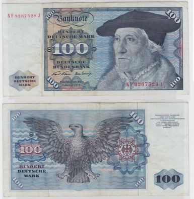 T146512 Banknote 100 DM Deutsche Mark Ro. 273b Schein 2. Jan 1970 KN NF 8267528 J