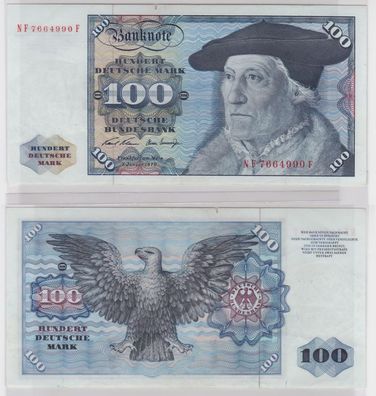 T146048 Banknote 100 DM Deutsche Mark Ro. 273b Schein 2. Jan 1970 KN NF 7664990 F