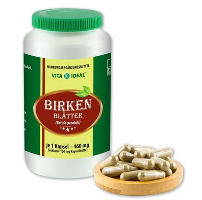 Vitaideal ® Birken-Blätter Kapseln je 460mg ohne Zusatzstoffe von NEZ-Diskounter