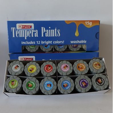 12 Stück Je 15g Tempera Paint, Farbe waschbar Finger Paint ideal, Kindern & Künstlern