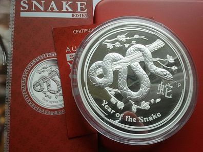 Original 30$ 2013 PP kg Silber Australien Lunar Jahr der Schlange - nur 500 Exemplare