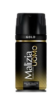 Malizia Uomo Gold Deo 1 x 150ml Deodorant Eau de Toilette Spray