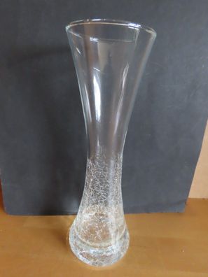 Vase Glas klar Eisglas ICE-Glas im unteren Bereich ca. 21 cm hoch