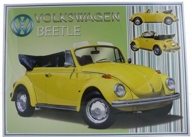 Blechschild "Beetle Cabrio" VW Käfer Cabriolet Volkswagen Werkstatt 30x40cm Neu