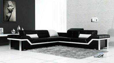 Ledersofa L-Form Couch Wohnlandschaft Ecksofa Garnitur Design Modern Sofa Sofas