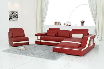 Ecksofa Sofagarnitur Couch Ecke Polster Hocker Set Komplett Sessel Sofa Garnitur