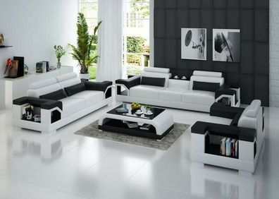 Leder Polster Couchen Sofa Luxuriöse Sofagarnitur Wohnzimmer 3 + 2 Set Garnitur