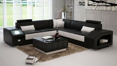 Ledersofa L-Form Couch Möbel Wohnlandschaft Ecksofa Garnitur Design Modern Sofa