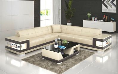 Ledersofa L-Form Couch Wohnlandschaft Ecksofa Garnitur Design Sofa Sofas Couchen