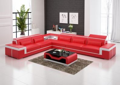 Designer Sofa Couch Ecksofa Polster Garnitur Wohnlandschaft L-Form Ledersofa Neu