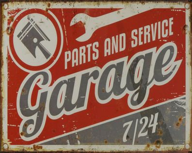 Blechschild XXL Garage  Reifen Service Tankstellen 