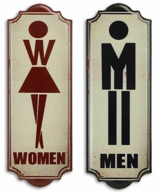 Blechschild "Toilet Women/ Men" Herren Damen Toilette Gäste-WC Bad 36x13cm Neu