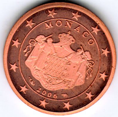 2 Cent Monaco 2006 Euro-Kursmünze mit Albert - Polierte Platte (PP)