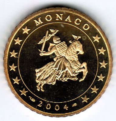 50 Cent Monaco 2004 Euro-Kursmünze mit Rainier - Polierte Platte (PP)