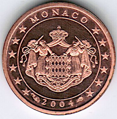 1 Cent Monaco 2004 Euro-Kursmünze mit Rainier - Polierte Platte (PP)