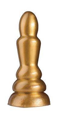 Analplug Kegel Gold-Metallic Popostöpsel Saugnapf Anal Sexspielzeug