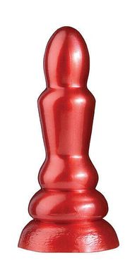 Analplug Kegel Rot-Metallic Popostöpsel Saugnapf Anal Sexspielzeug