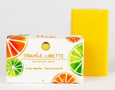 3 x 100 g Savon du Midi Karité-Seife "orange-limette", neuer Duft, Limited Edition