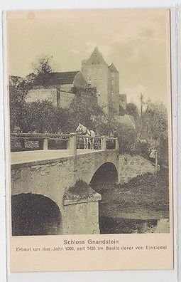 42395 Ak Schloss Gnandstein mit Brücke und Kutsche davor um 1920