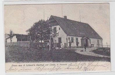 64204 Ak Gruß aus A. Lehnerts Gasthof zur Linde B. Zinnwald 1907