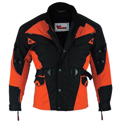 Textil Motorradjacke Orange/ Schwarz