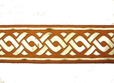 Brokatband hochwertig orange gold 3,2cm breit 2,9 Meter lang Webband