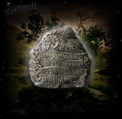 Runenstein von Jelling , Menhir Runen Gedenkstein des Wikinger Harald Blauzahn