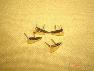 4 kleine Splint goldfarben glänzend Dreieck Hutmacher Hutschmuck DIY