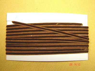 Samtband rotbraun 0,5 cm breit Baumwolle aus Altbestand Rest je Meter