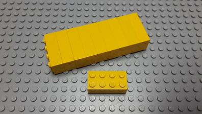Lego 10 Basic Steine 2x4 hoch Gelb 3001 Set 4176 4407 5887 6180