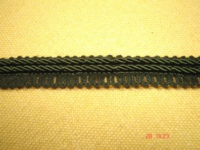 Borte Trachtenborte m Seidenkordel Hutband dunkeloliv 1,4 cm breit je 1 Meter