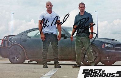 Fast & Furios Cast Autogramm Vin Diesel Paul Walker